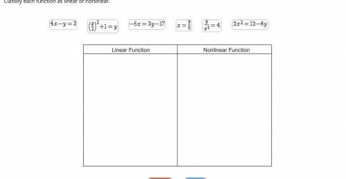 Classify each function as linear or nonlinear.