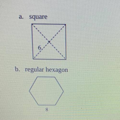 Find the area of each shape below twice , each time using a distantly different method or strategy