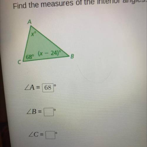 Find the measures of interior angles. Find a and B.