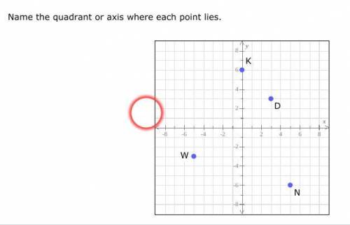 (6) Can I please have some help on this Name the quadrant or axis where each point lies.

 No link