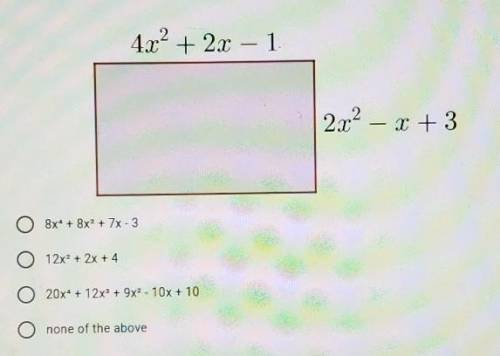 Which of the following polynomials represents the perimeter of the rectangle?​