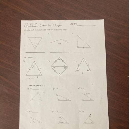 Intro to triangles quiz pls help