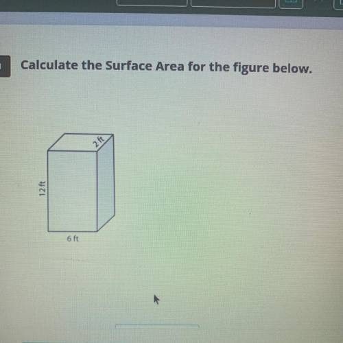 Help now. Please. The surface area should be in squared feet.