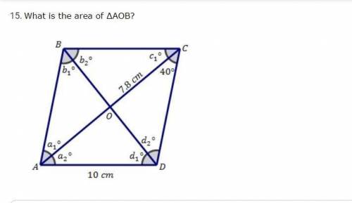 What is the area of ∆AOB?