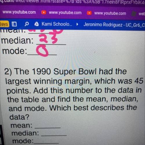 The 1990 super bowl had the largest winning margin, which was 45 points. Add this number to the dat