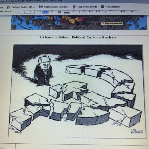 How did the policy Extension: Political Cartoon Analysis lead to the downfall of the USSR