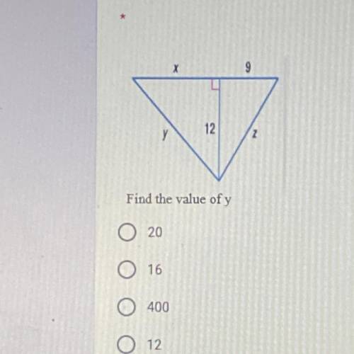 Find the value of Y of the triangle