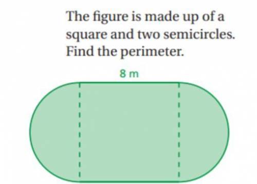 Please help
(a figure is made up of a square and two semicircles)