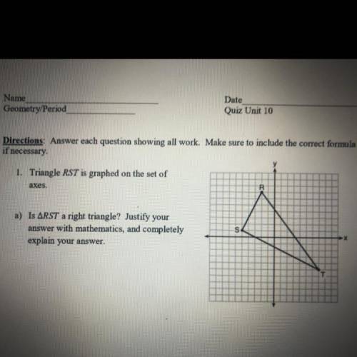 Graph Help, proving it’s a right triangle