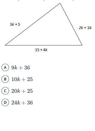 Which expression represents the perimeter of the triangle
