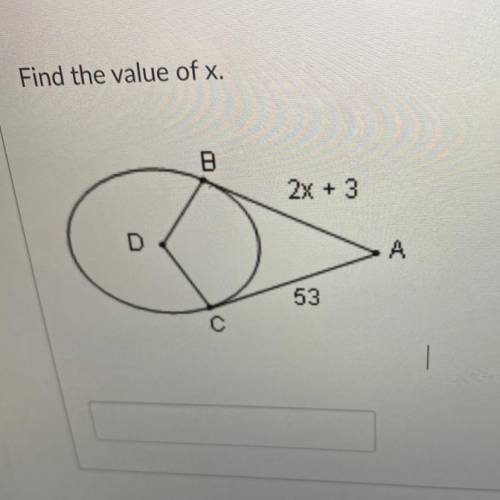 Find the value of x .....
