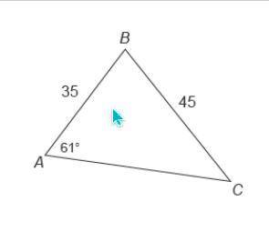 What is the measure of ∠C, to the nearest degree?

22°
43°
47°
68°