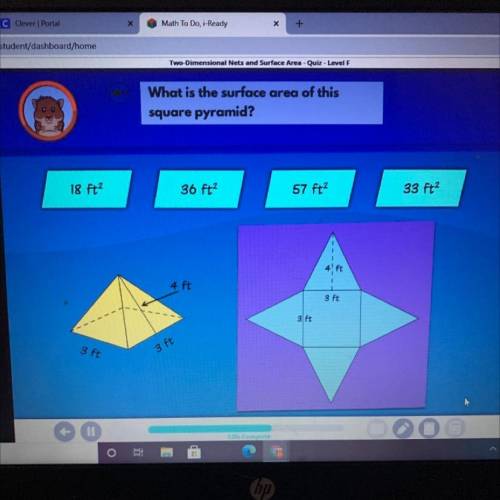 What is the surface area of this square pyramid