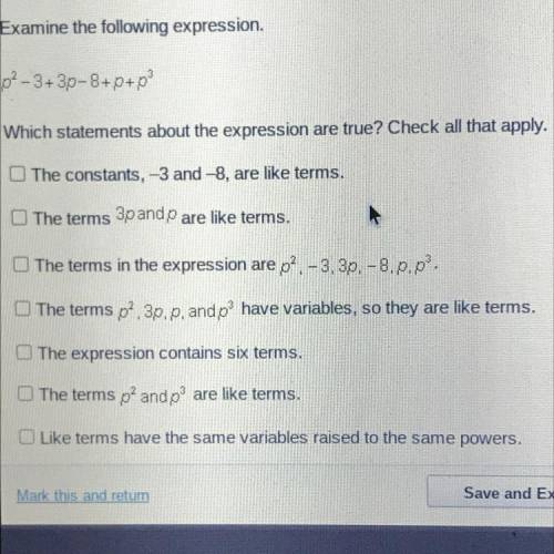 Which statements about the expression are true? Check all that apply.