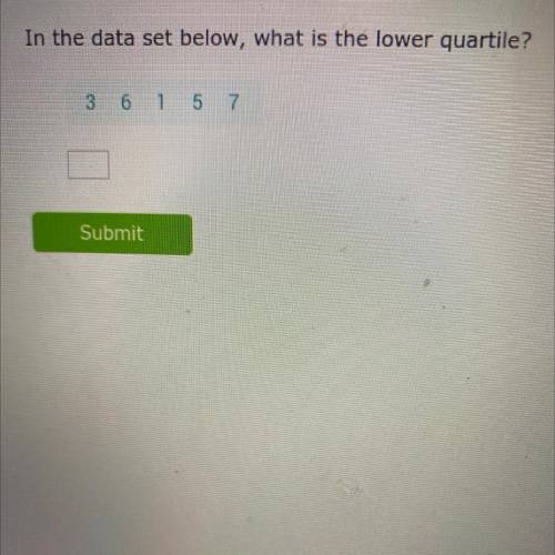 In the data set below, what is the lower quartile