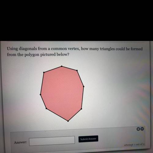 Using diagonals from a common vertex, how many triangles could be formed

from the polygon picture