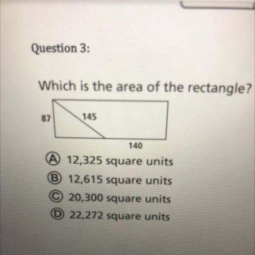 Which is the area of the rectangle?￼
HELP PLS