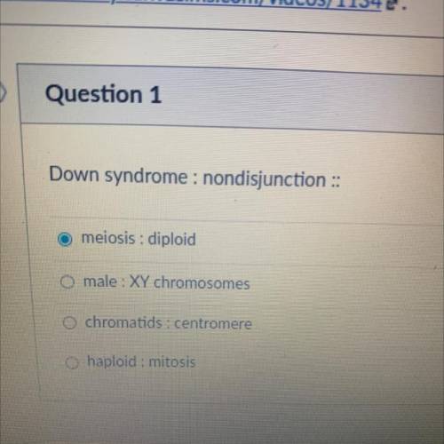 Down syndrome: nondisjunction