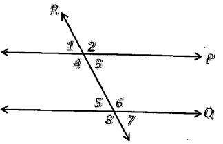 2. Line P is parallel with line Q and are cut by the transversal R. Given that measure of angle 1 i