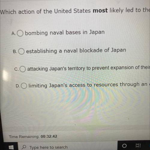 Which action of the United States most likely led to the Japanese attack on Pearl Harbor