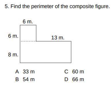 5. Find the perimeter of the composite figure. Use 3.14 for pi
Please help ASAP