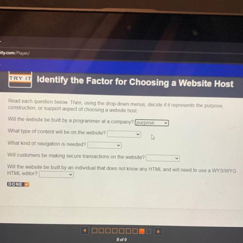 TRY IT Identify the Factor for Choosing a Website Host

Read each question below. Then, using the