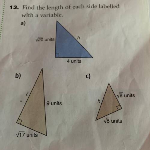 Pls help figure out any triangle. It would be nice if the formula and steps are included, thank u!
