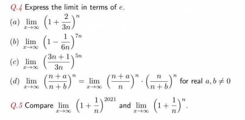 Express limit in terms of e

Compare the two limits 
no joke answers or u will be reported :))