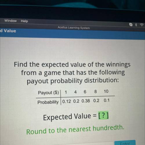 Find the expected value of the winnings

from a game that has the following
payout probability dis