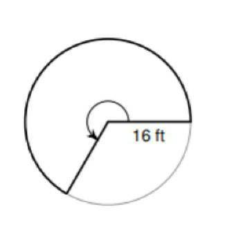 Given a sector with a radius of 16 feet and an arc length of 64π3 ft, what is the area of the secto