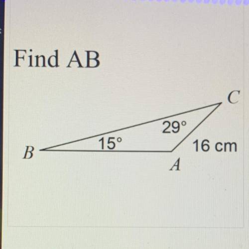 Find AB (the picture is the problem, it’s sines)
