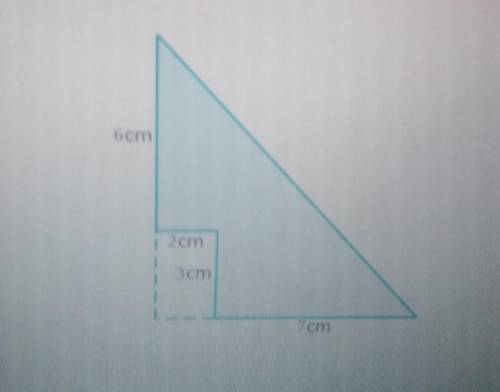 a rectangle is removed from a right triangle to create the shaded region shown below find the area