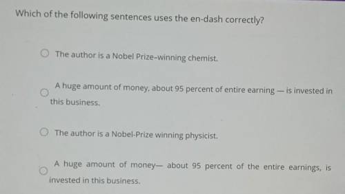Which of the following sentences uses the en-dash correctly? ​
