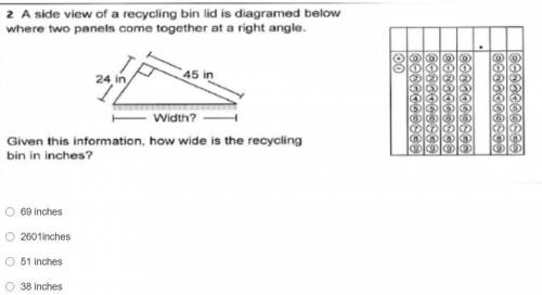 A side view of a recycling bin lid is diagramed below where two panels come together at a right ang