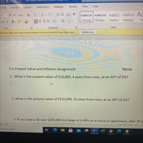 I just need help with setting up the first question