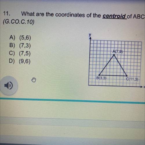 What are the coordinates of the centroid of ABC?