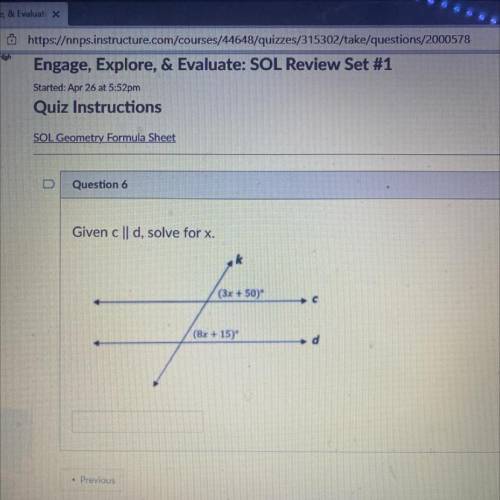 Given c || d, solve for x,