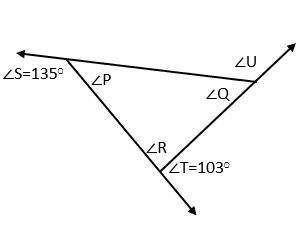 Find the measure of ∠U. 
A. 122°
B. 58°
C. 130°
D. 128°
