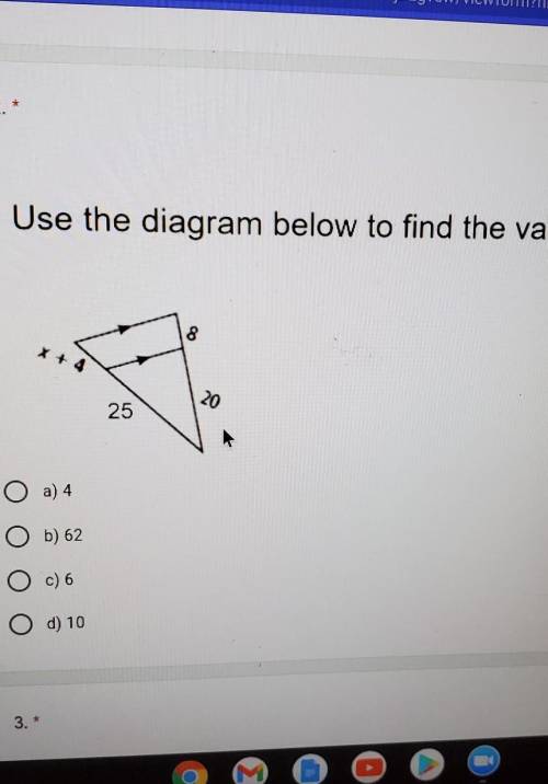 How do I find the value of x​