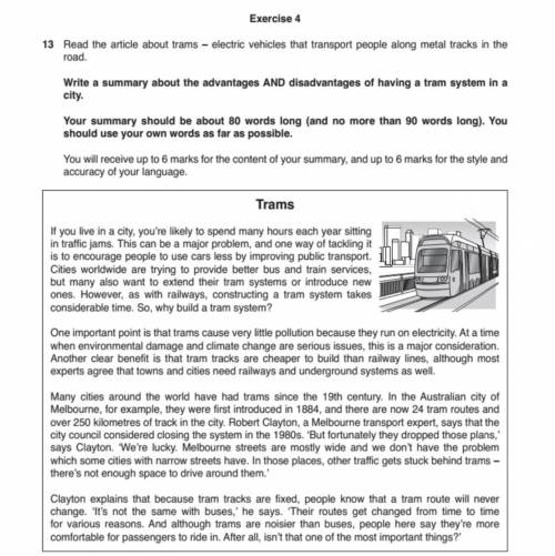 Write a summary about the advantages and disadvantages of having a tram system in a city.

Your su