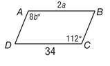ABCD is a parallelogram, find the value of each variable.