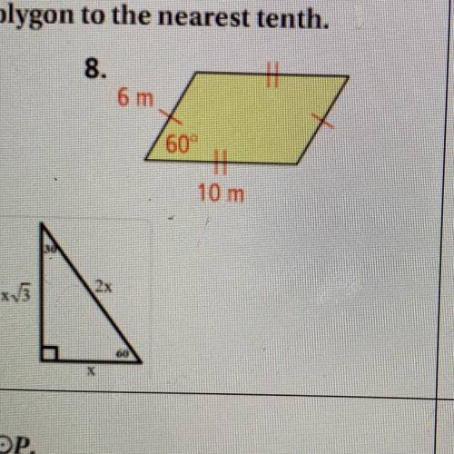 30 POINTS!!! Find the area of each polygon to the nearest tenth. Please show ur work
