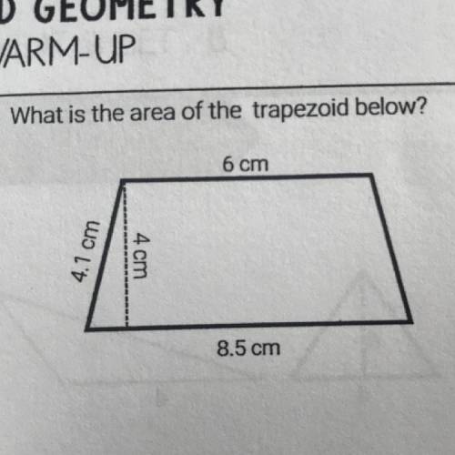 What is the area of the trapezoid below