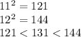 11^2=121\\12^2=144\\121
