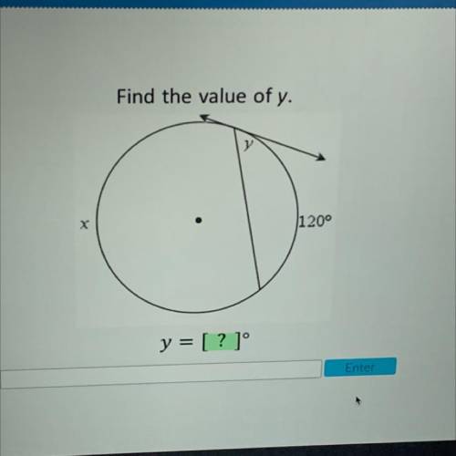Find the value of y.
120°