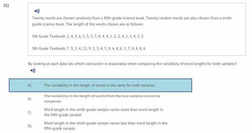 By looking at each data set, which conclusion is reasonable when comparing the variability of word