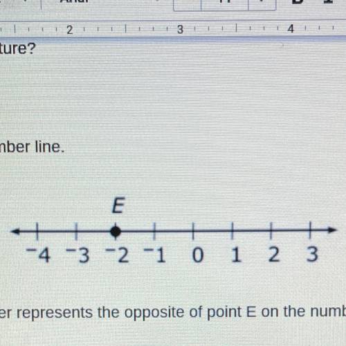 What number represents the opposite of point E on the number line?