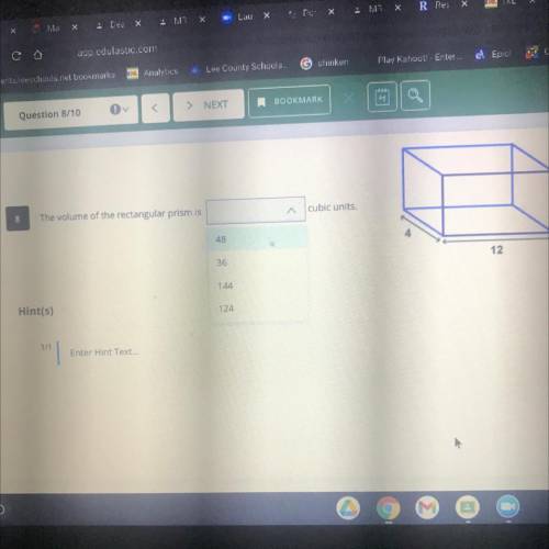 PLEASE HELP 
The volume of the rectangular prism is
cubic units.