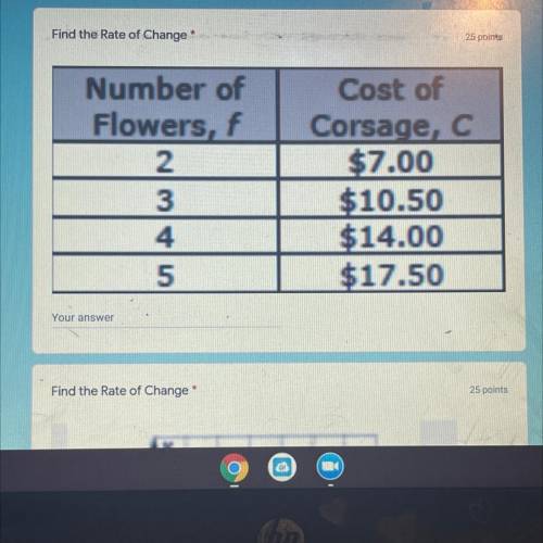 Find the rate change