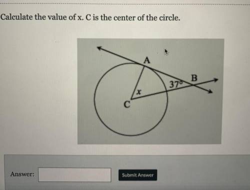 Please answer fast! calculate the value of x. C is center of the circle. (attached image)
